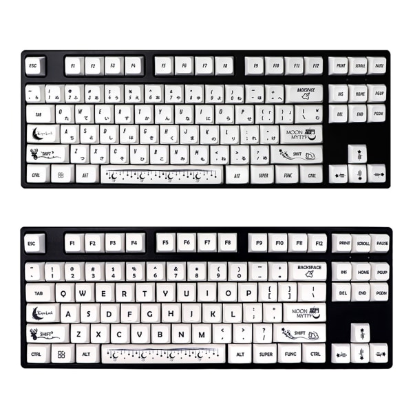 138 tangenter PBT Keycaps MDA Profile DYE-SUB Custom Moon Myth Keycaps Set för mekaniskt tangentbord 60/61/64/68/78/84/87/104 English