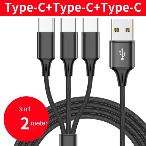 Multi USB C splitterkabel 3/4/5 i 1 snabbladdningssladd med 3/4/5 Typ-C hanport för telefoner surfplattor One for three