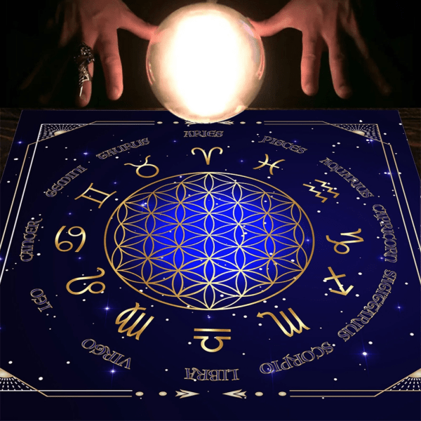 Fyrkantig flanell Tarot Altarduk Kort Brädspel Astrologi Oracles Kortdyna Bordsöverdrag Kortmatta Spådomsduk 75*75cm