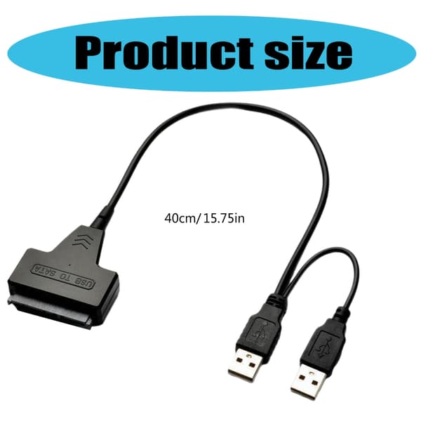 USB 2.0 - SATAIII -kiintolevyadapterikaapeli USB2.0 - SATA-kiintolevykaapeli