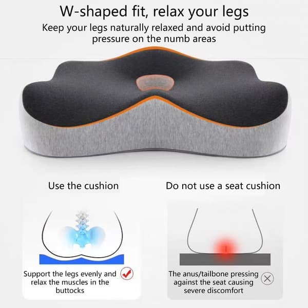 Hurtig Memory Foam Bilsæde Pude Ergonomisk Design Til Kontor Hjem Light gray