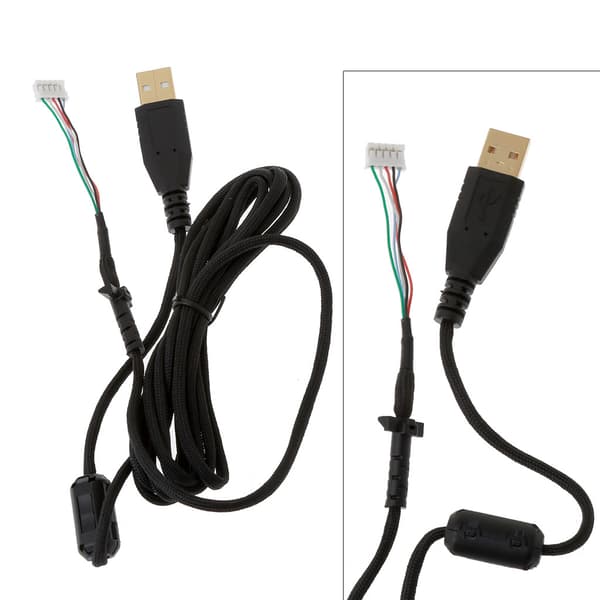 Holdbar nylonflettet USB-musekabeludskiftningsledning til G102
