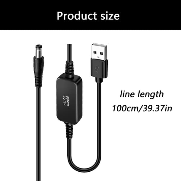 Effektiv 5V til 12V Boost-omformerkabel for rutertilkobling og strømbanker
