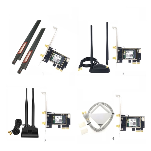 3000Mbps WiFi 6 för Intel AX200 PCIe trådlös nätverksadapter Dual-Band 2,4G/5Ghz AX200NGW BT5.1 för Windows10 stationär PC null - With dual 6DB extens