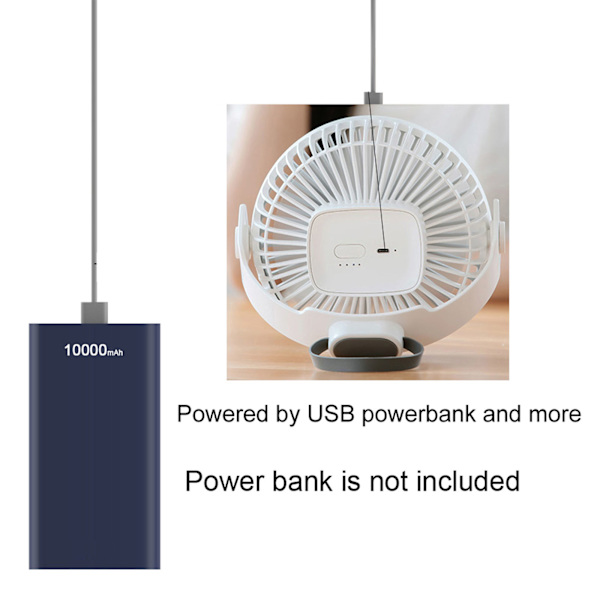 360 rotation 7-tums USB driven skrivbordsfläkt hängande fläkt 4 hastigheter takfläkt för campingtält utomhus skola hemmakontor Green
