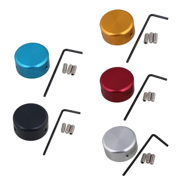 Elektrisk gitarr Effekt Pedal Toppers Gitarr Effekt Fot Spik Cap med insatsskruvar Gitarr Effekt Make Cap Metallknappar Silver