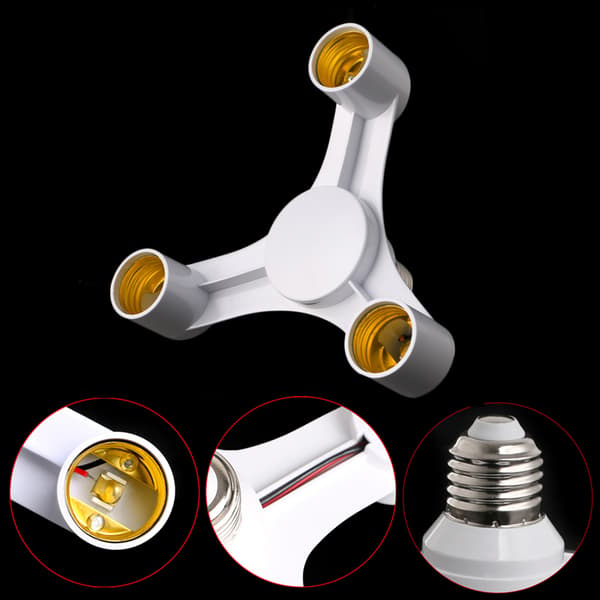 E27 Lyspære Adapter E27 LED Pære Lampeholder Lampe Pære Base PC Tekstur