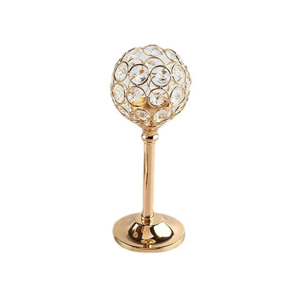 Guld Kristall Ljusstake Modern Värmeljusstake Jul Party Ljusstativ Bröllop Matbord Centerpiece