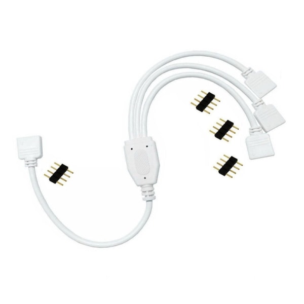 4-stifts RGB RGBW-kontaktförlängning HUB 1 till 2/3/4 Splitter Wire förlängd kabel för 5050 3528 LED Strip Light Hållbar 1 to 3