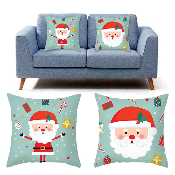 7st tecknad jultomte julkudde för case Polyester sammet kudde Cove