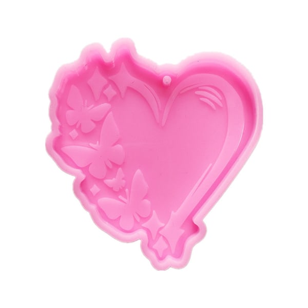 Gör-det-själv-hjärtform Nyckelring Silikon- form Gör-det-själv-nyckelring-hänge Mould för alla hjärtans kärlekspresent