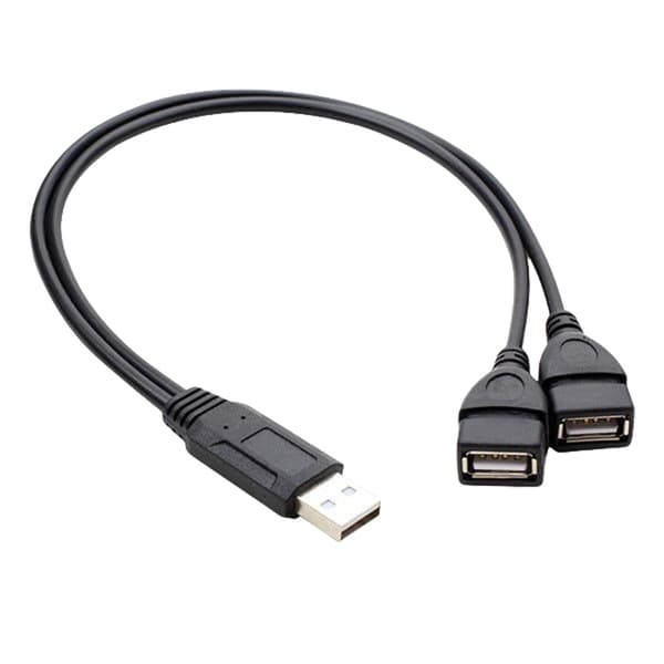 2 i 1 USB-splitterkabel Bärbar USB2.0-kabel för laddning och dataöverföring