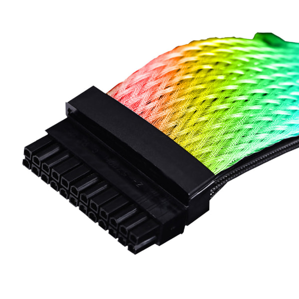 Synk 24-stifts förlängningskabel Power RGB-ljus Adresserbar datorsladd Dubbellagers nättyp PC för åtkomst till case