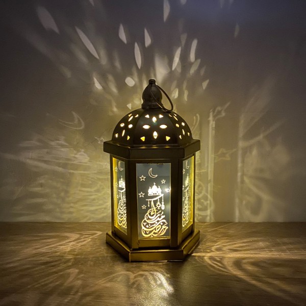 Retro Elegant Ramadan hängande ljus Eid Mubarak Element Handlampa Eid Ramadan S