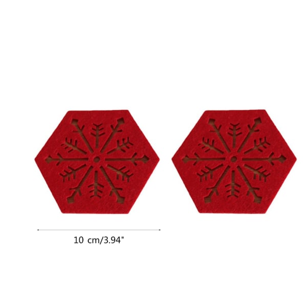 4 st set Snowflake Design koppmattor Halkfria värmebeständiga återanvändbara underlägg för juldekoration Grey