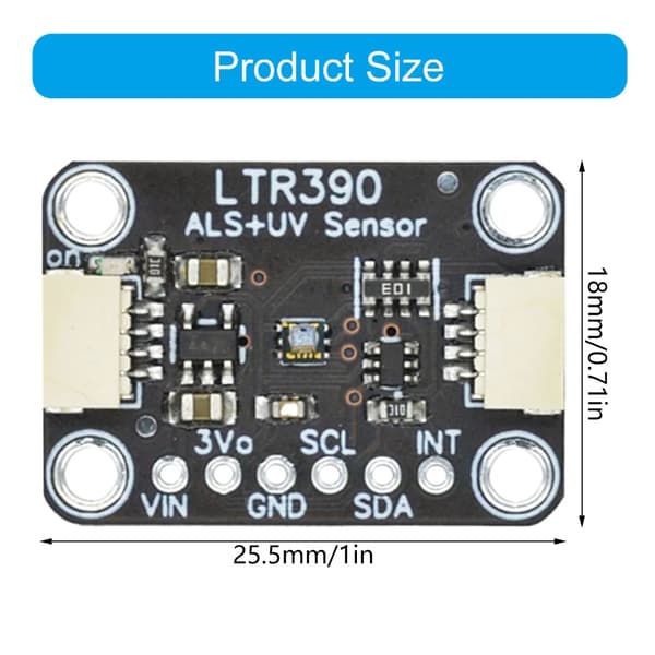 LTR390 280nm til 430nm Lyssensor Support I2C UART 3.3V 5V til Lys