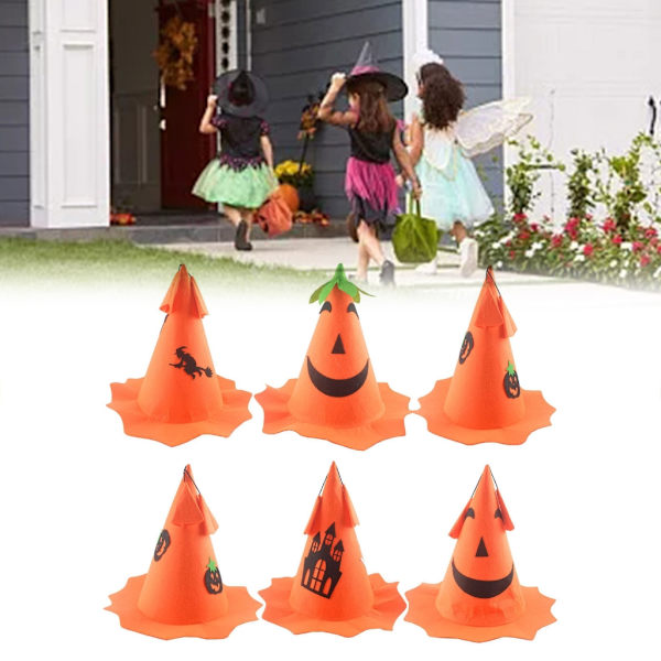 Halloween Häxa Trollkarl Hatt Festdräkt Huvudbonader Devil Cap Cosplay rekvisita Dekoration Tillbehör för barn Pojke Flicka