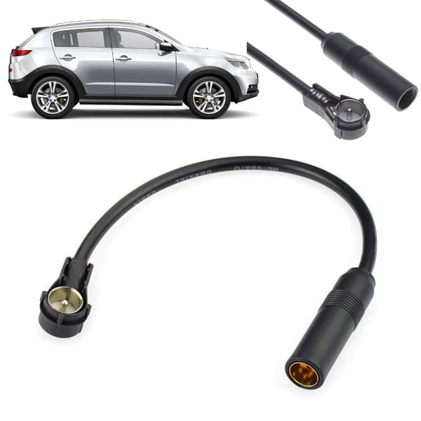 Til bilradioantenneadapterkabel 30 cm med DIN 41585 han-til-hun-stik