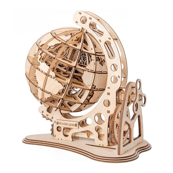 3D Träglob Pussel DIY Mekanisk Drivmodell Transmission Växel Rotation Dekor