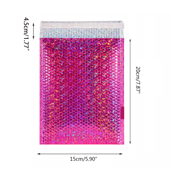 25 st hologram bubbelförsändelser Vadderade kuvert Fodrade polymailer självförslutande påsar null - C