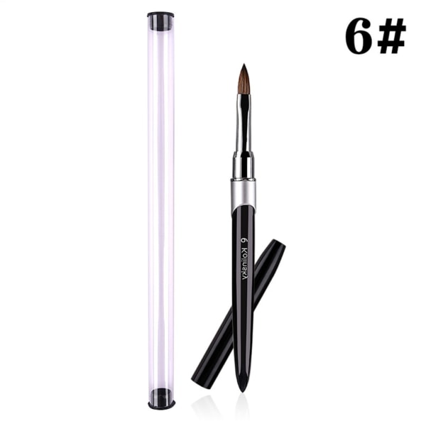 Nagel Akryl Pensel Sable Akryl Pensel UV Gel Carving Pen Borste Flytande Pulver DIY Nail Drawing Nail Art Borstar 4