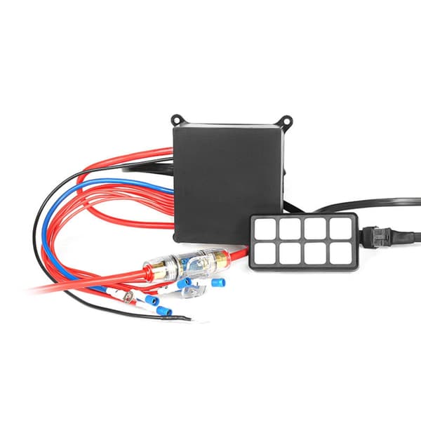 Touch Bryterpanel med 8-veis Bryterboks 12V/24V Kontrollreléer Auto Dimbar