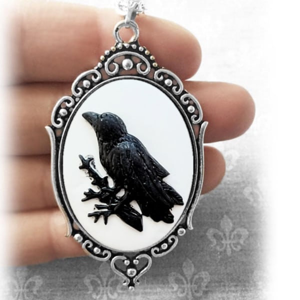 Gothic Crow Raven Charm Halsband Crow Hänge Halsband Mystic Witch Smycken Present Rep Chain Goth Crow Choker Unisex null - 1