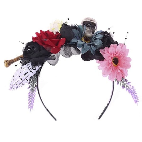 Halloween Blomsterhårbøyle Krone Skummel Hodeskalle Skjelett Spøkelseshånd Cosplay Hårbøyle