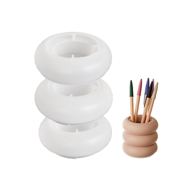 Epoxy Resin Opbevaringskrukke Form Silikone Penholder Form Smykke Organizer Form