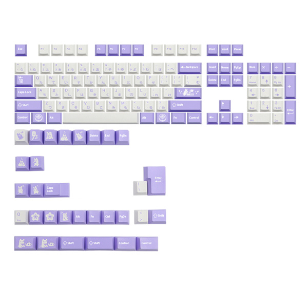 133 st Tangenter Färgsublimerade Cherry Keycaps för MX Switch Mekaniskt Tangentbord