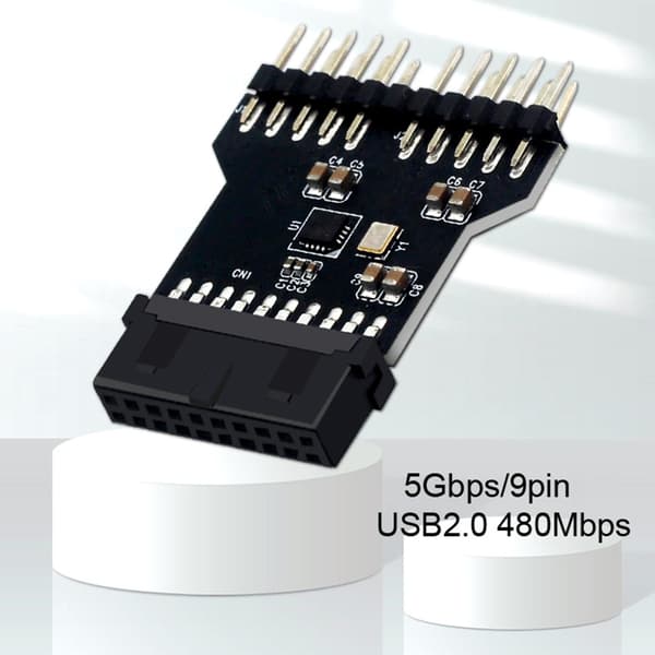 Intern 19-Pin til Dobbelt 9-Pin USB2.0 Adapter Udvidelsesmodul til Computer
