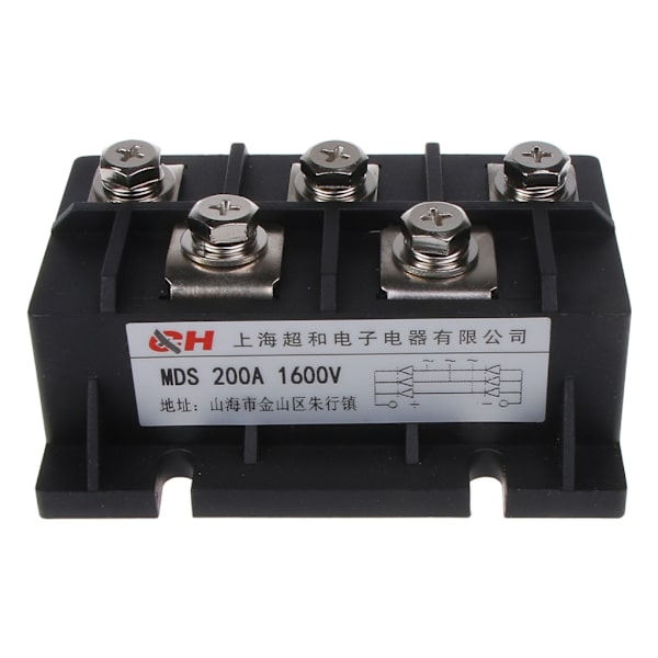 Enkeltfaset Diode Bro Ensretter 200A 1600V Kobber Base Høj Effekt AC til for