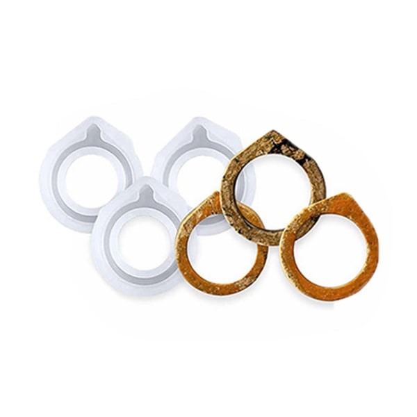 3 stycken Harts molds Silikon molds Ringgjutning Form Circle Smycken för DIY Craft Ring Making 8 Shape null - Cat ear