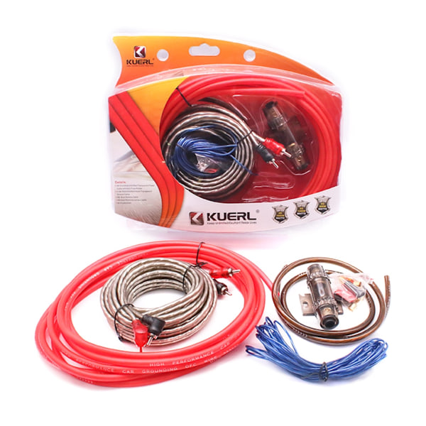 AMP Ledningsholder 8GA Bil Ledningsforstærker RCA Strømkabel Kit