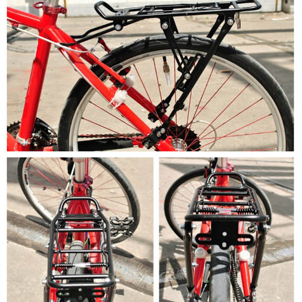 Cykelställ i aluminiumlegering bak Cykelhållare Snabbkoppling Justerbar legerad cykel för bärare Enkel att installera Svart