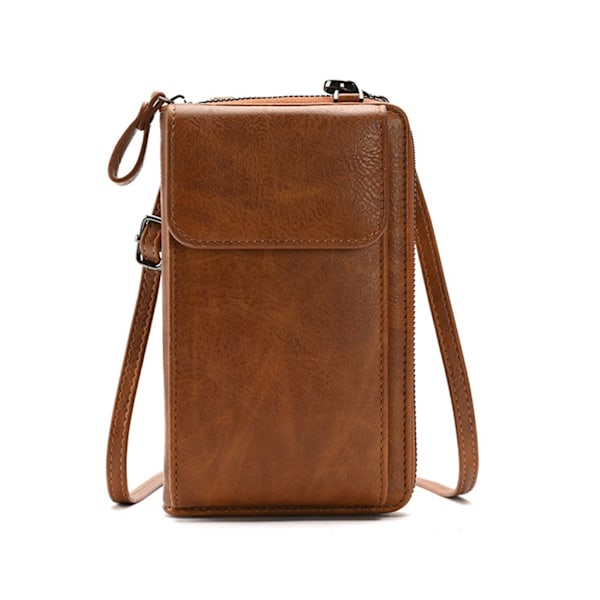 Mini Mobilväska Flicka Kvinnor Mode Crossbody Sling Bag PU Läder Kontanter Korthållare Hasp Axelväska Plånbok Handväska