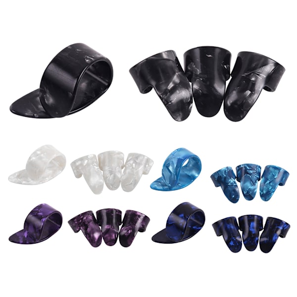 4 st Plastgitarr Fingerpicks Fingertops Tummen Plektrum Nagelskydd Verktyg för basinstrument Delar Tillbehör Purple