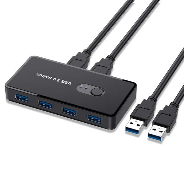 KVM Switch USB 3.0 Switcher 2 PCs delar 4 enheter USB Switch för Windows10 PC Tangentbord Mus Skrivare