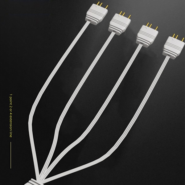 1-till-3/ 1-till-4 5V 3-stifts ARGB splitterkabel 5V hona till hane 3-stifts ARGB-förlängningskabel för 5v ARGB fläktbredda applikationer null - One to three