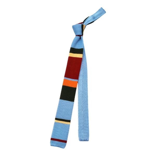 Flerfarvede afslappede strikkede slips stribet tyndt slips justerbart slips