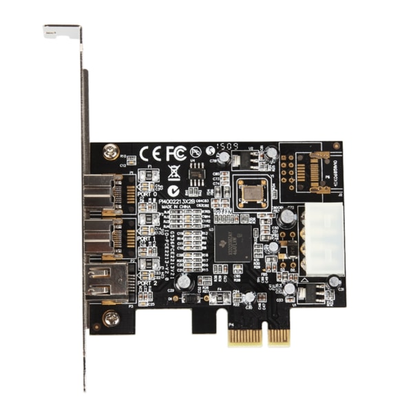 1394 Expansionskort PCIE 1X till IEEE 1394 Videoadapter 1x 1394A 6Pin + 2x 1394B 9Pin Controller Firewire-kort för PC