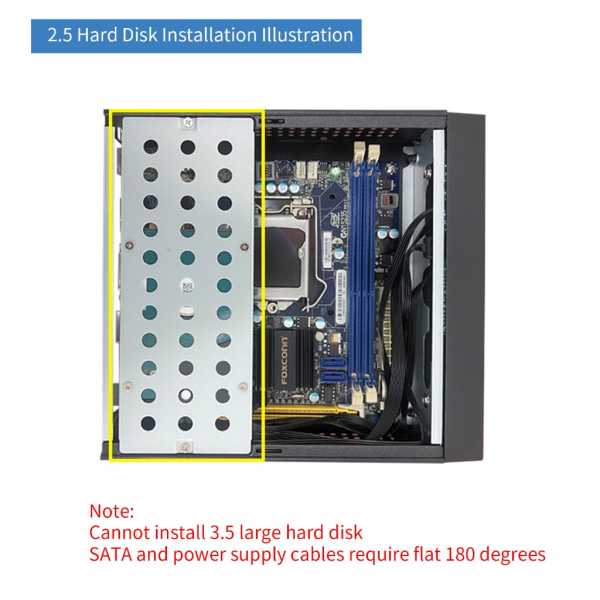 Snygg ITX- case utrymmesbesparande case Chassifotstativ 180W power för tillval B