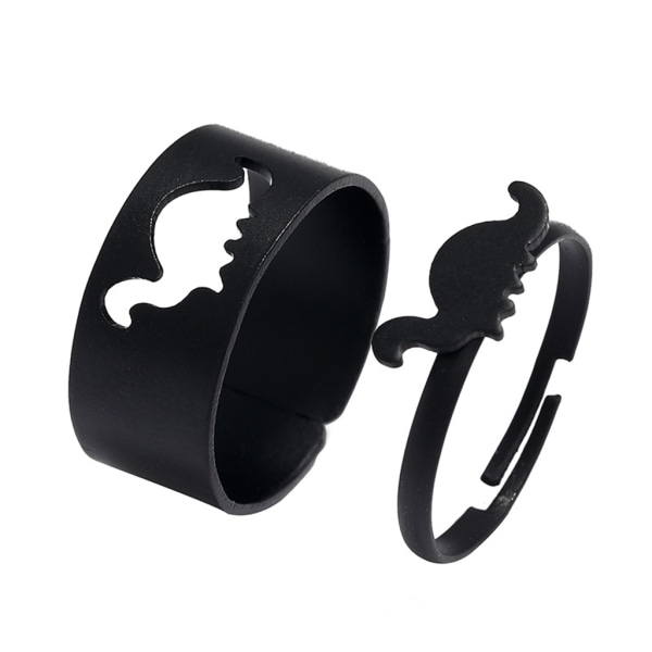 2st Sprayfärg Dinosaur Ring Set Ins Retro för Creative Metal Geometrisk Ihålig Ring Öppning Justerbar Ring för Teen G