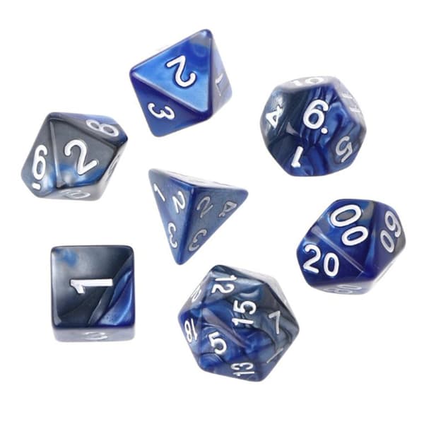49 stk. Assorterte polyedriske terninger i resin med pose for DND RPG-spill D4 D6 D8