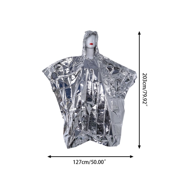 Multifunktionell Foil Poncho Regnrock Vattentät Outdoor Survive Rescue Filt