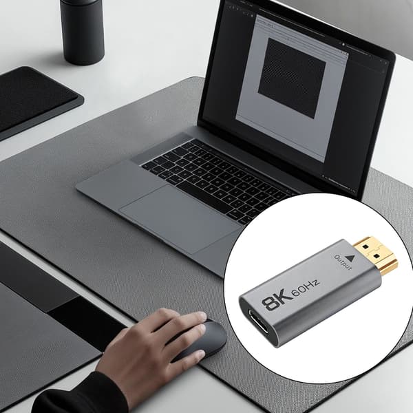 Type C til HDTV 8K-adapter USB C hun til HDTV han-konverter 8K@60Hz video