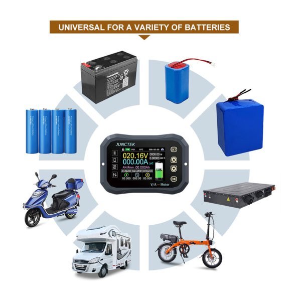 Multifunktionell batteri Coulometer Spänning Power Temperatur KW-mätare med OVP/OTP/LVP/OPP/OCP/NCP Professional