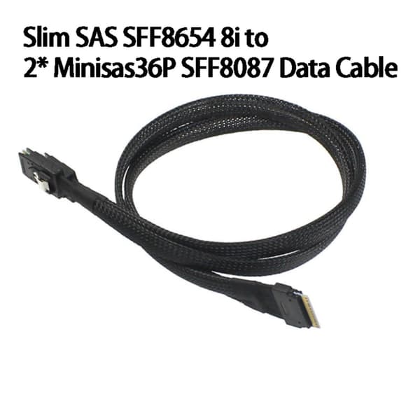 Profesjonell SFF8654 8i til 2xMini 36Pin SFF8087-koblingskabel