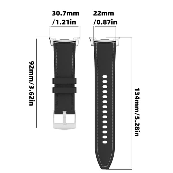 Bløde silikone læderremme åndbart behageligt design til 40mm 44mm 46mm Sm White