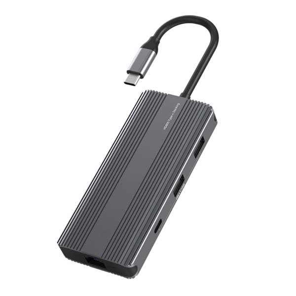 UsbC Hub TypeC Dockningsstation 8 Portar USB3.1 Adapter för SD TF 8K HDM-kompatibel Rj45 Dubbel TypeC USB Hub för Laptop